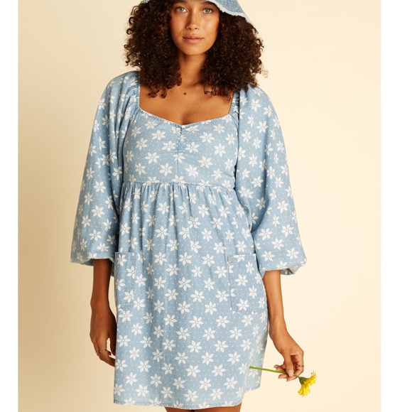 NWT Billabong x Wrangler Just A Dream Denim Dress - Picture 6 of 10